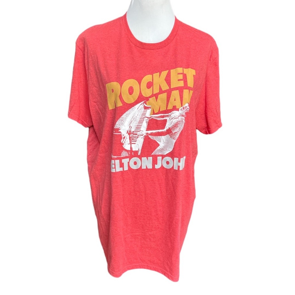 Elton John Rocket Man Graphic Tee Red Size XLarge
